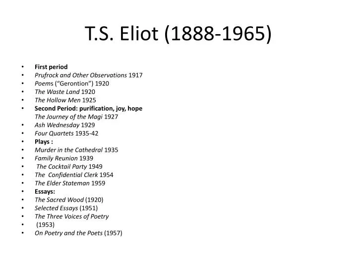 t s eliot 1888 1965