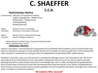 C. SHAEFFER C.C.R.