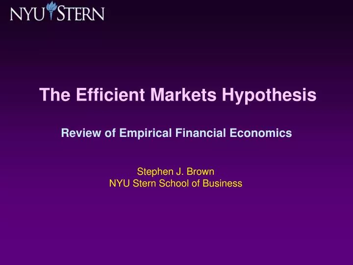 the efficient markets hypothesis