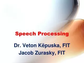 Speech Processing