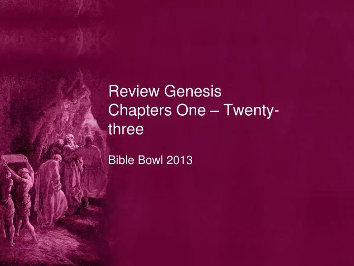 review genesis chapters one twenty three