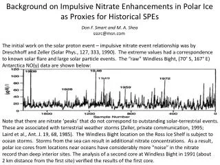 Background on Impulsive Nitrate Enhancements in Polar Ice as Proxies for Historical SPEs