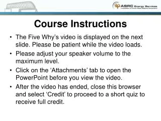 Course Instructions