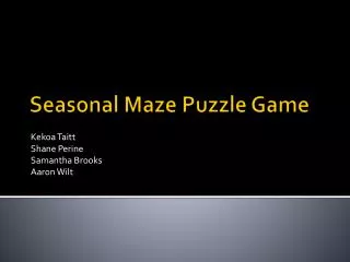 Seasonal Maze Puzzle Game