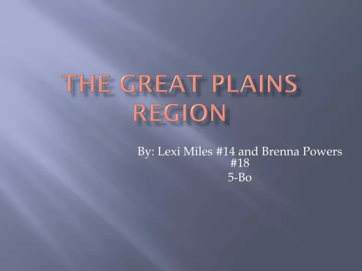 the great plains region