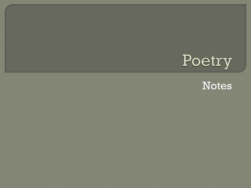 PPT - Poetry PowerPoint Presentation, free download - ID:2449466