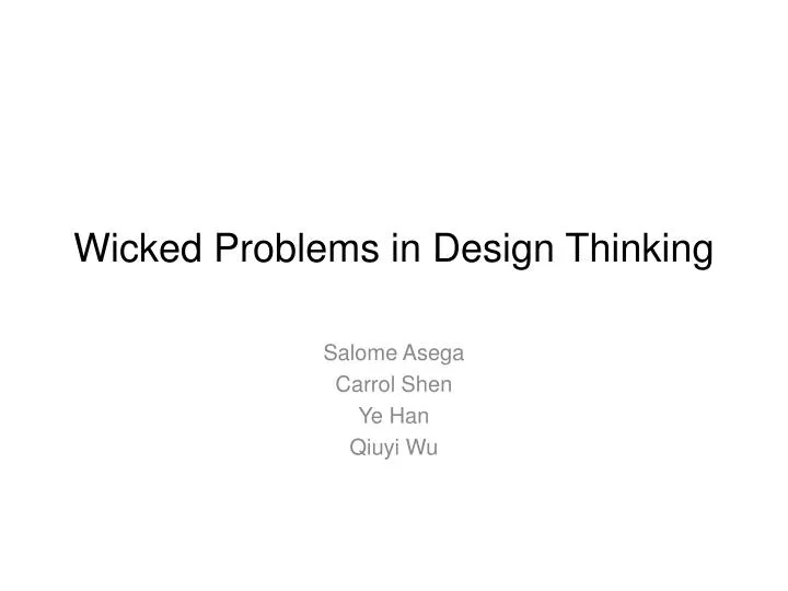 wicked problems in design thinking