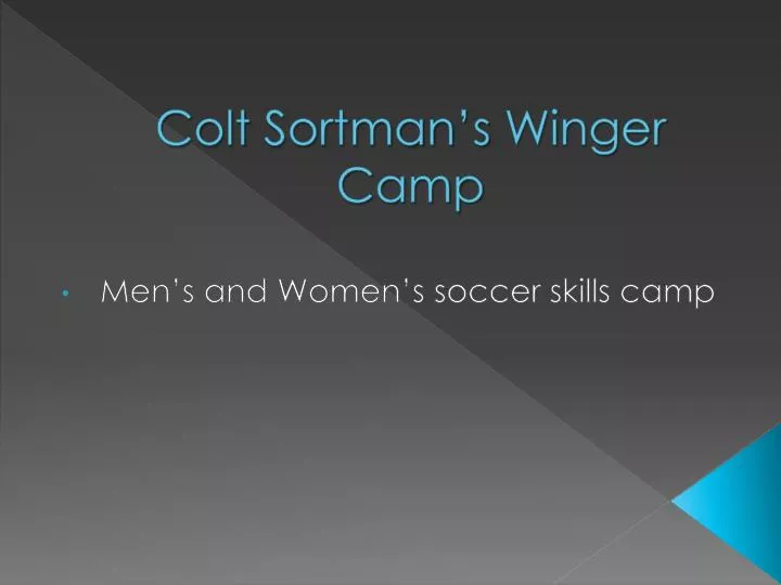 colt sortman s winger camp