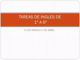 tareas de ingles de 1 a 6