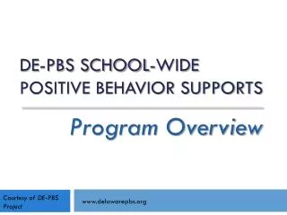 DE-PBS School-wide Positive Behavior Supports