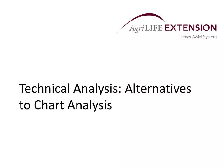 technical analysis alternatives to chart analysis
