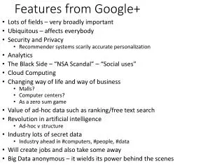 Features from Google+