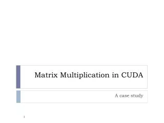 Matrix Multiplication in CUDA