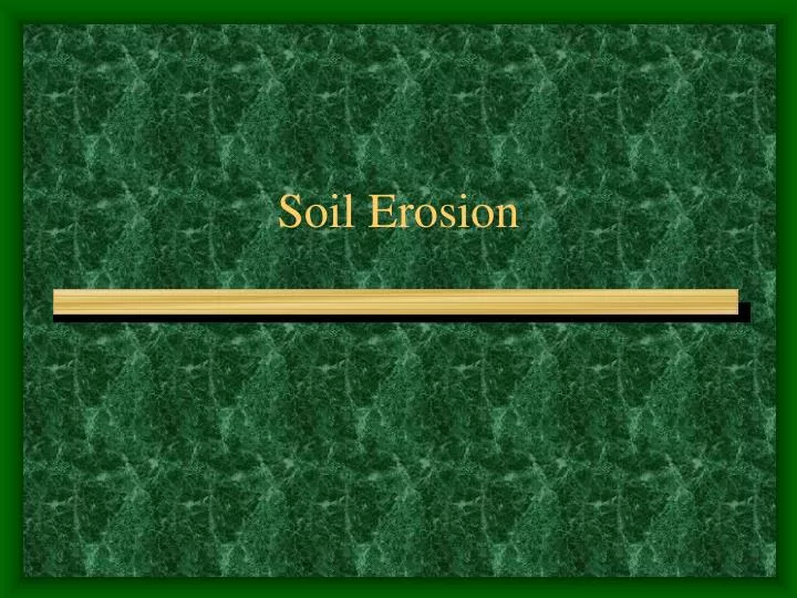 soil erosion