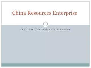 China Resources Enterprise