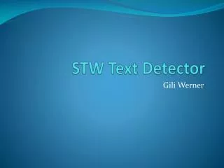 STW Text Detector