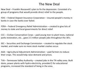 The New Deal