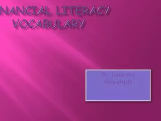 Financial Literacy Vocabulary