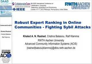 Robust Expert Ranking in Online Communities - Fighting Sybil Attacks
