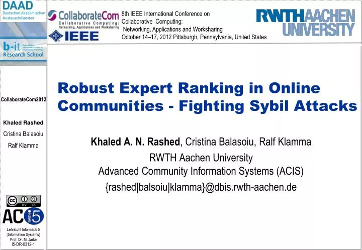 robust expert ranking in online communities fighting sybil attacks