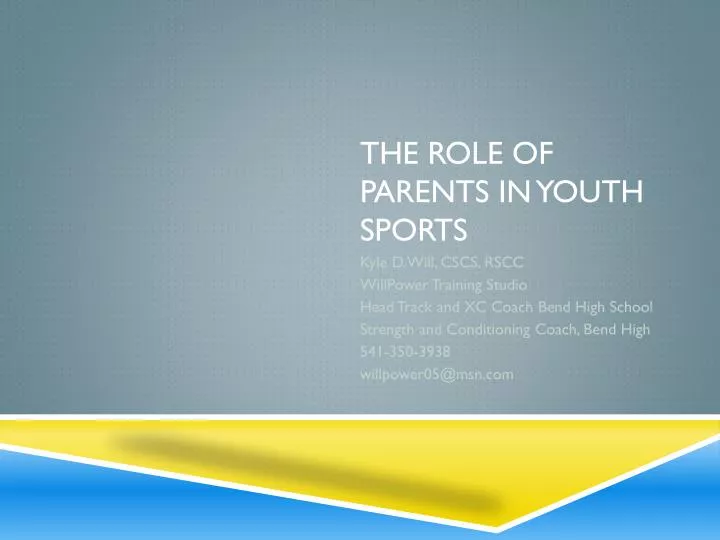 the role of parents in youth sports