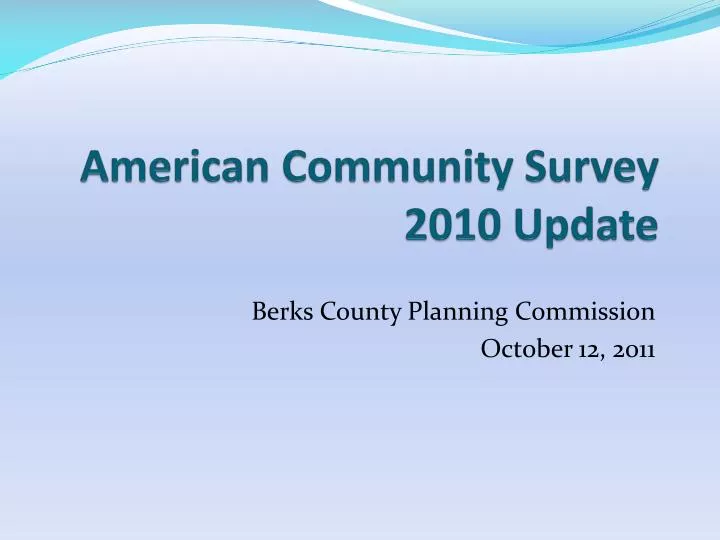 american community survey 2010 update