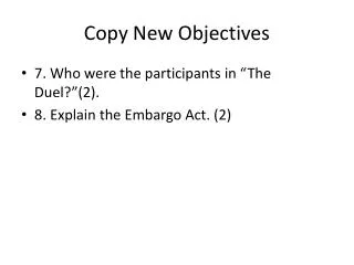 Copy New Objectives