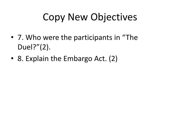 copy new objectives