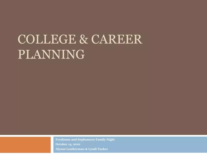 college career planning