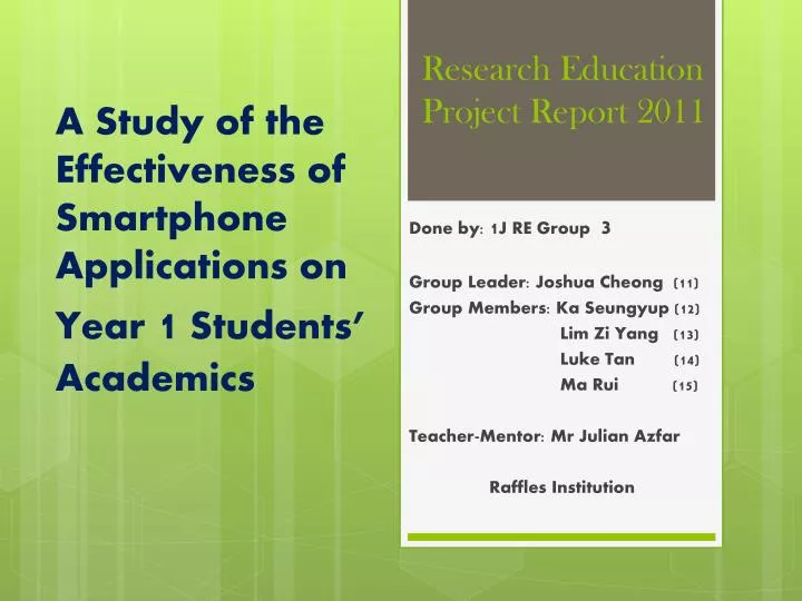 research education project report 2011