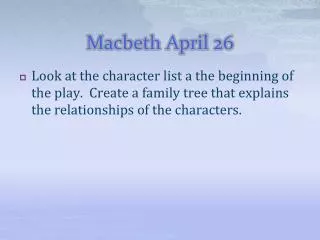 Macbeth April 26