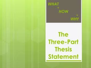 The Three-Part Thesis Statement