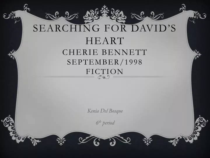 searching for david s heart cherie bennett september 1998 fiction