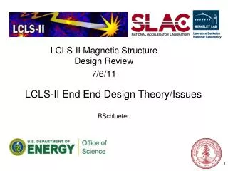 LCLS-II End End Design Theory/Issues RSchlueter