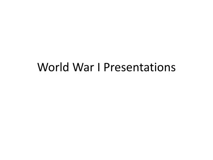 world war i presentations