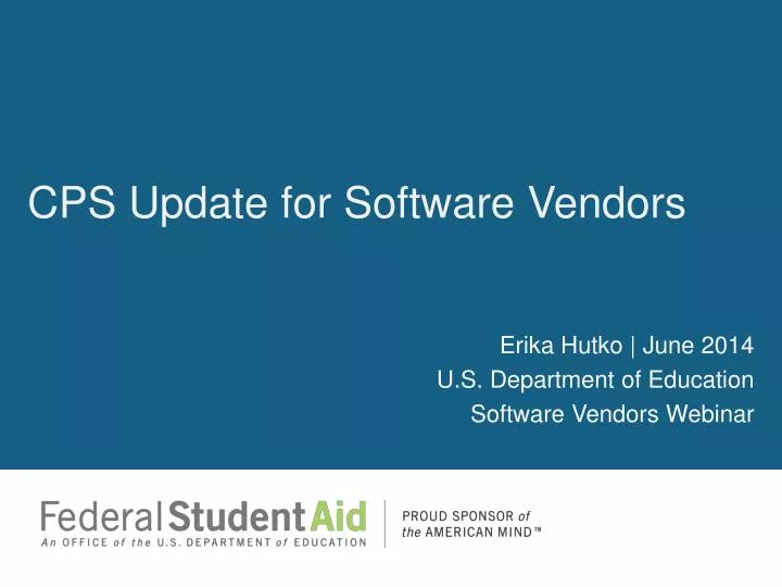 cps update for software vendors