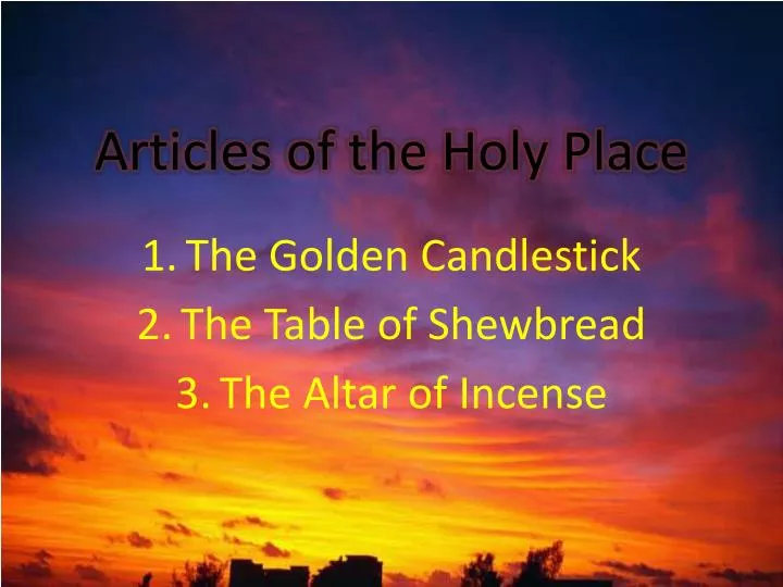 articles of the holy place