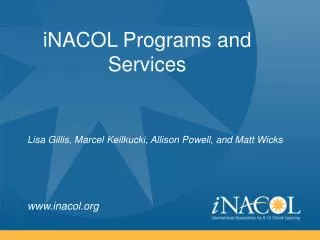iNACOL Programs and Services
