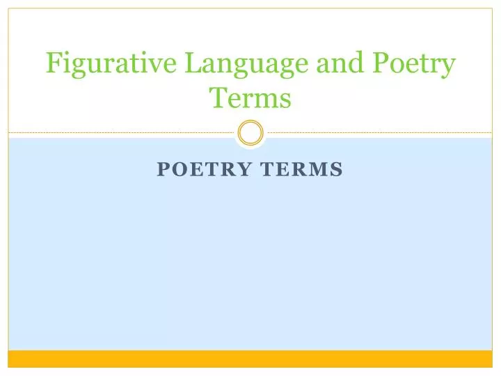 figurative language and poetry terms
