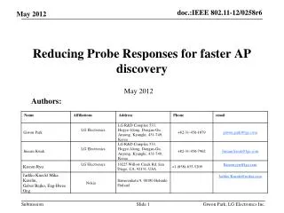 Reducing Probe Responses for faster AP discovery