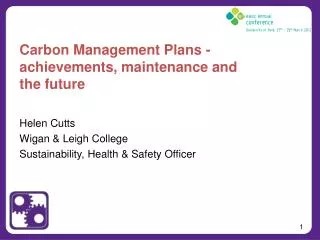 Carbon Management Plans - achievements, maintenance and the future