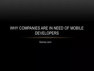 Why companies are in need of Mobile Developers