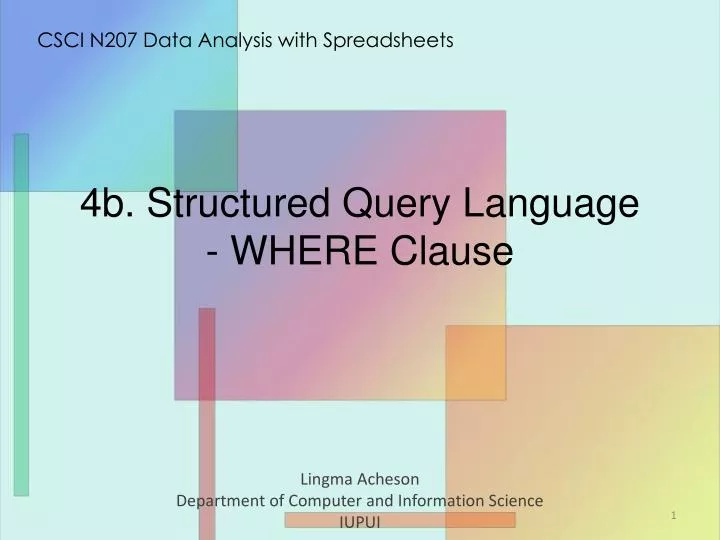 4 b structured query language where clause