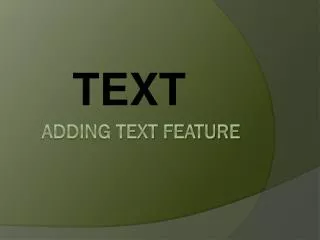 Adding Text Feature