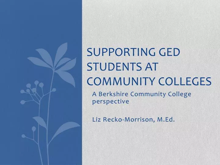 supporting ged students at community colleges