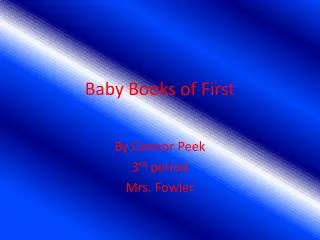 Baby Books of First