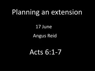 Planning an extension