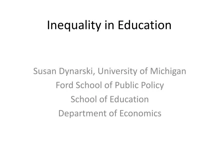 inequality in education