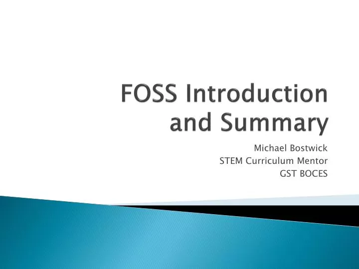 foss introduction and summary