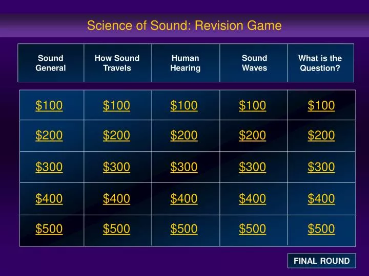 science of sound revision game